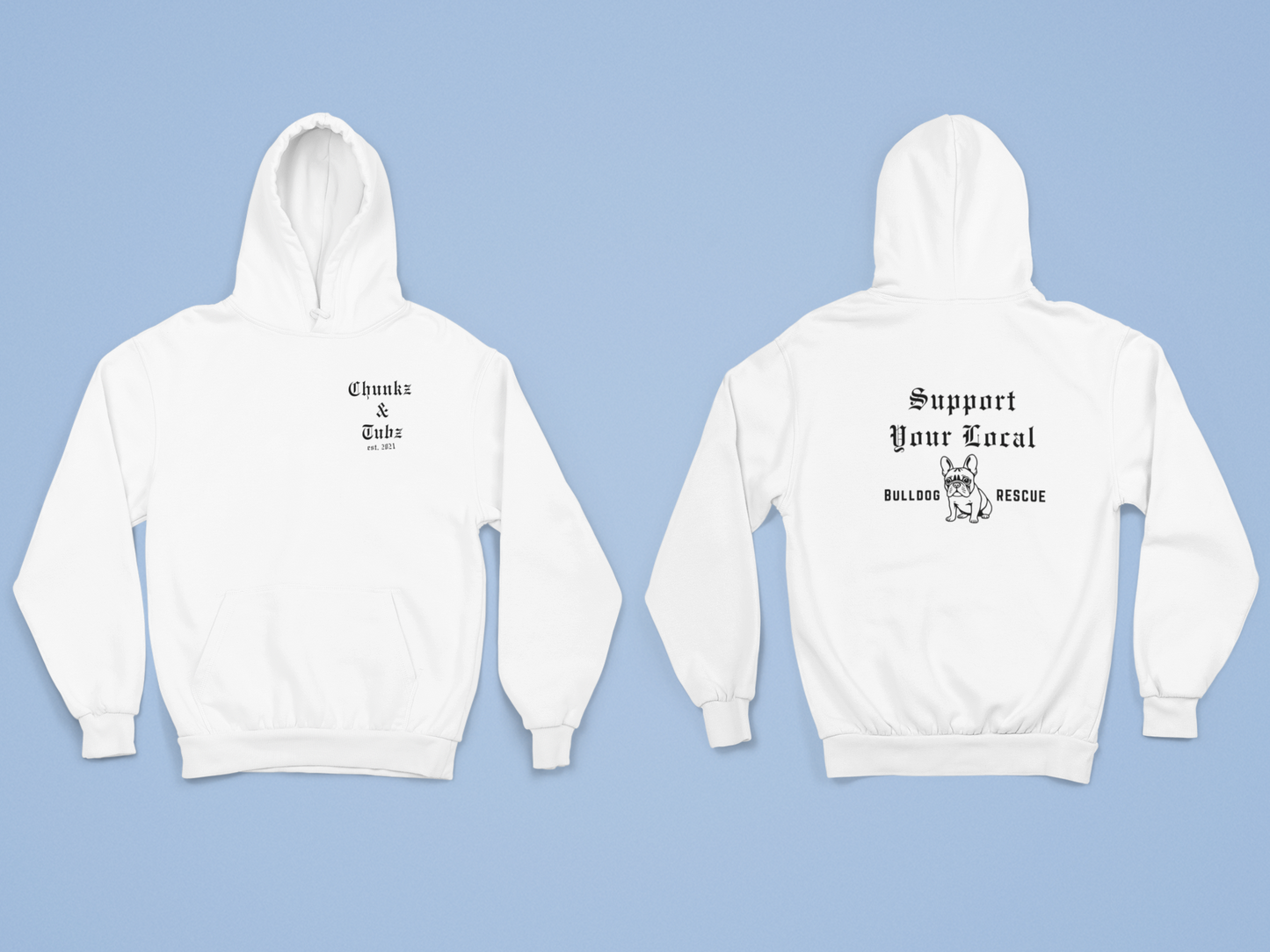 Chunkz & Tubz Rescue French Bulldog Hoodie (Available in several colors) - Ruff Life Rescue Wear