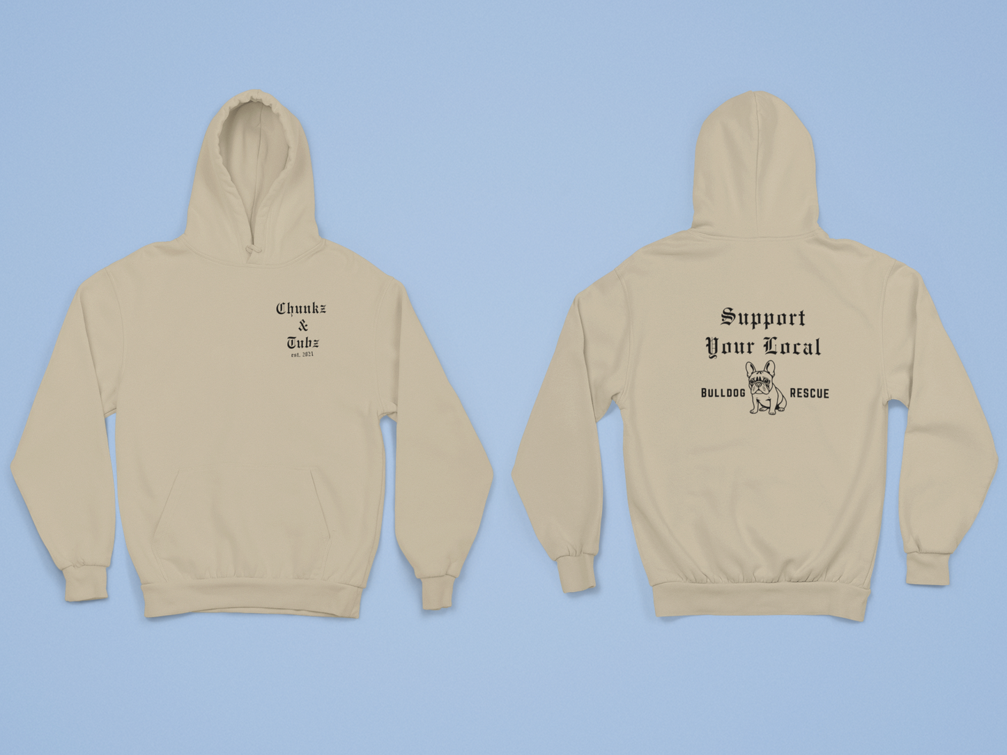 Chunkz & Tubz Rescue French Bulldog Hoodie (Available in several colors) - Ruff Life Rescue Wear