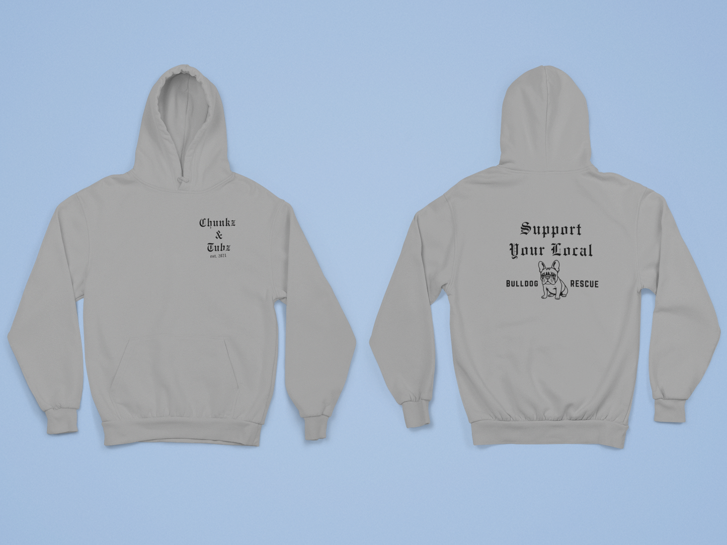 Chunkz & Tubz Rescue French Bulldog Hoodie (Available in several colors) - Ruff Life Rescue Wear