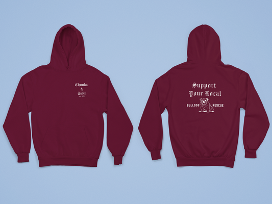 Chunkz & Tubz Rescue Bulldog Hoodie (Available in several colors) - Ruff Life Rescue Wear