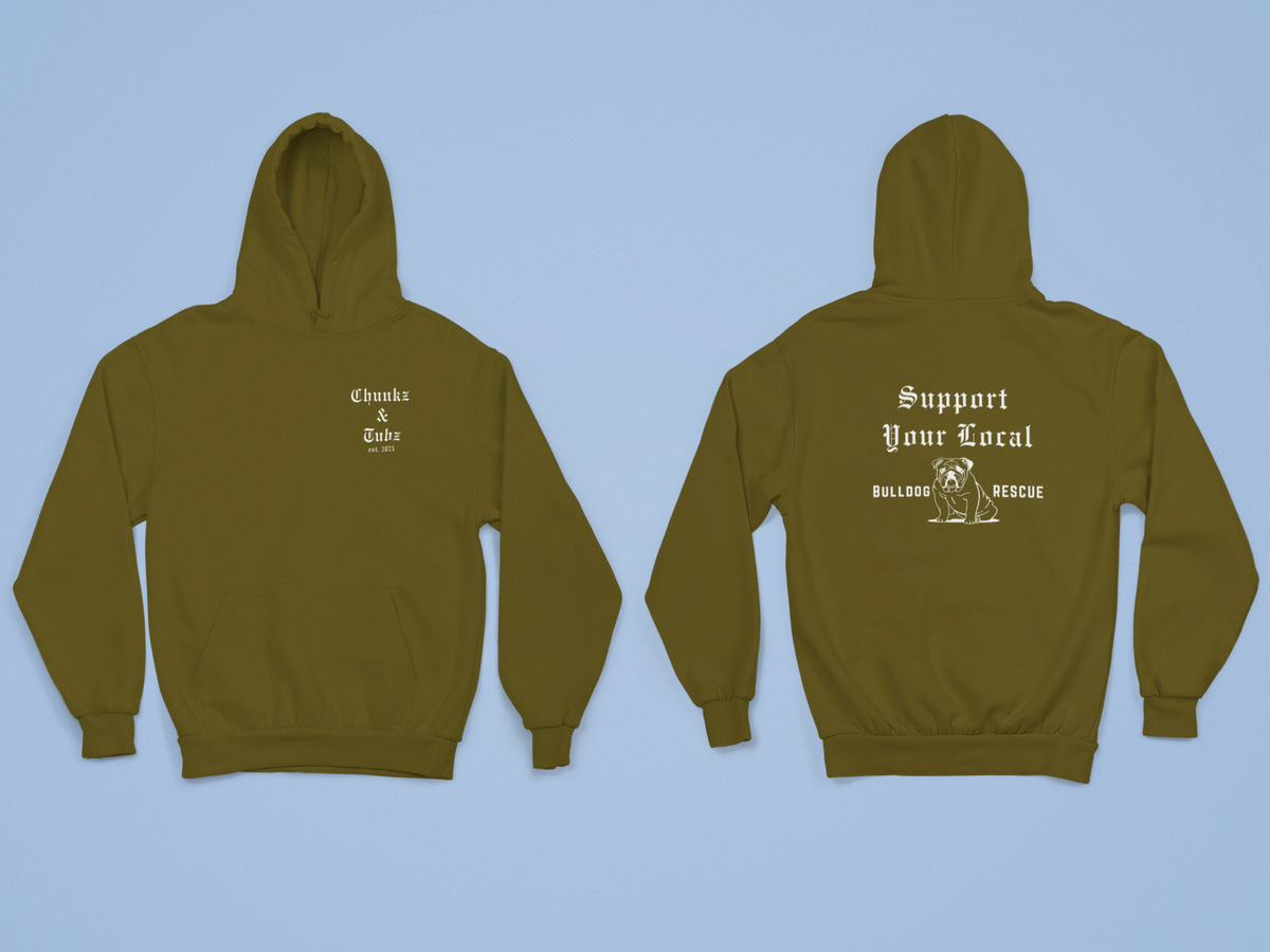 Chunkz & Tubz Rescue Bulldog Hoodie (Available in several colors) - Ruff Life Rescue Wear