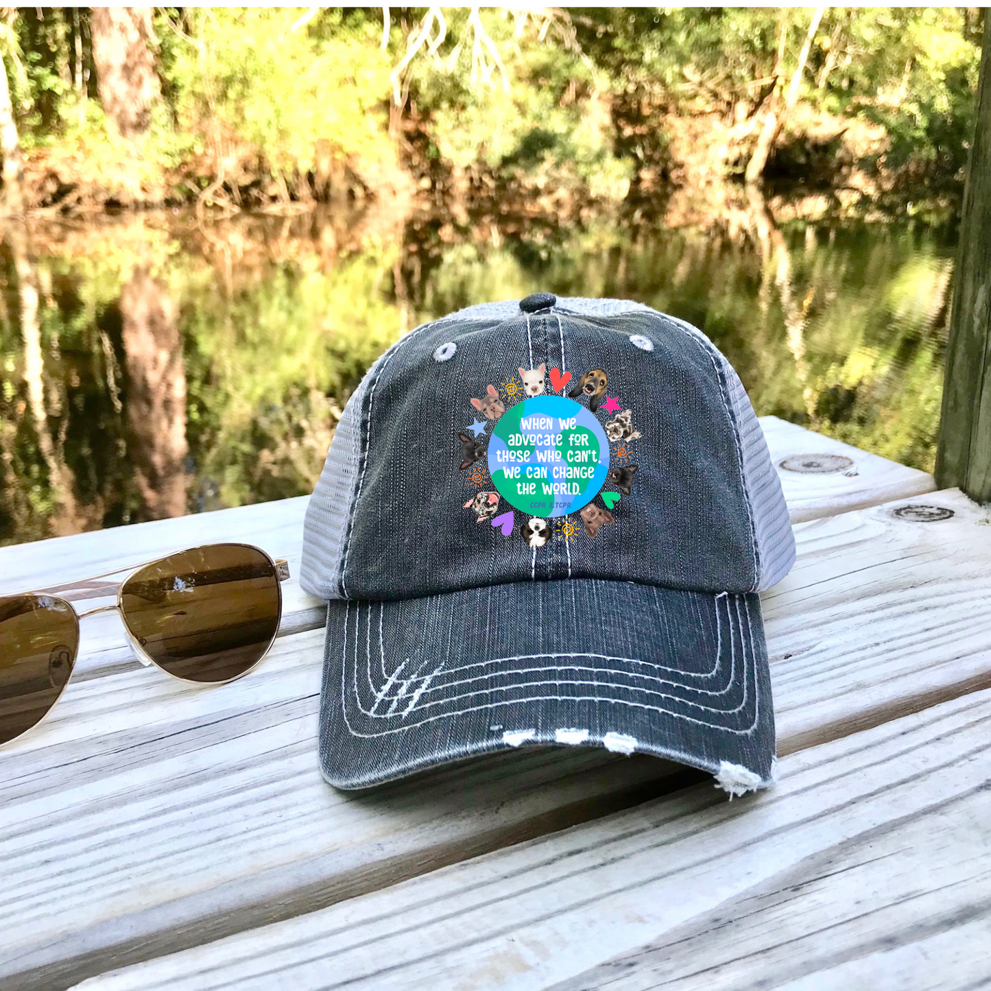 Cleft Pup Rescue Distressed Trucker Hat (several designs) - Ruff Life Rescue Wear