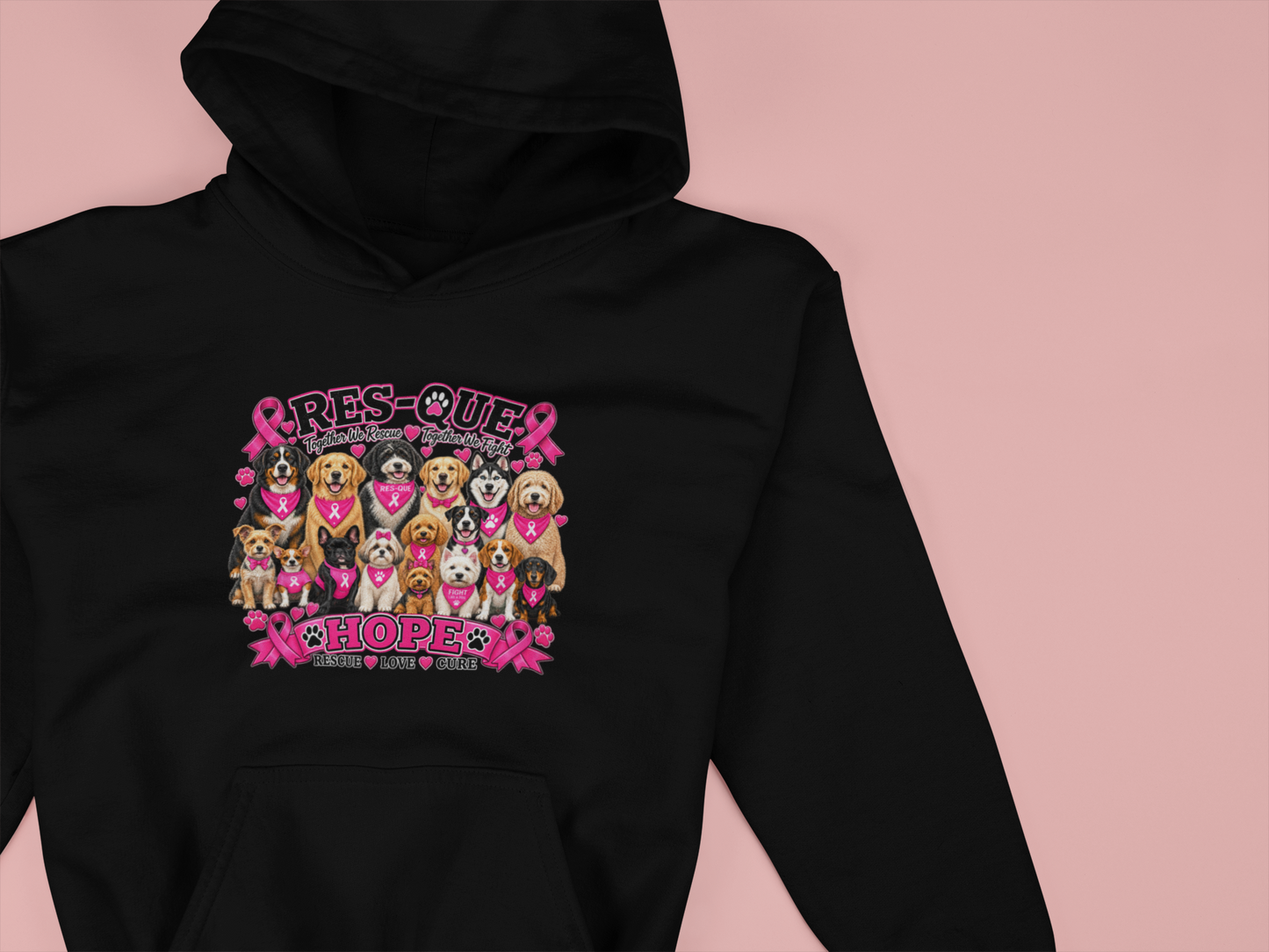 Res-Que Breast Cancer Hoodie