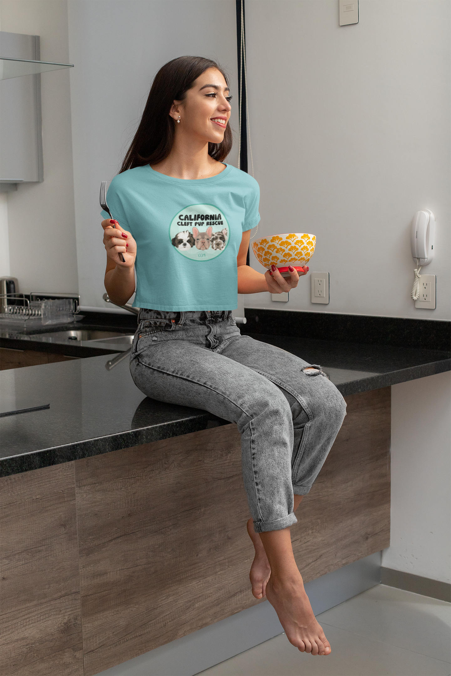 Circle CA Festival Crop Tee (available in many colors) - Ruff Life Rescue Wear