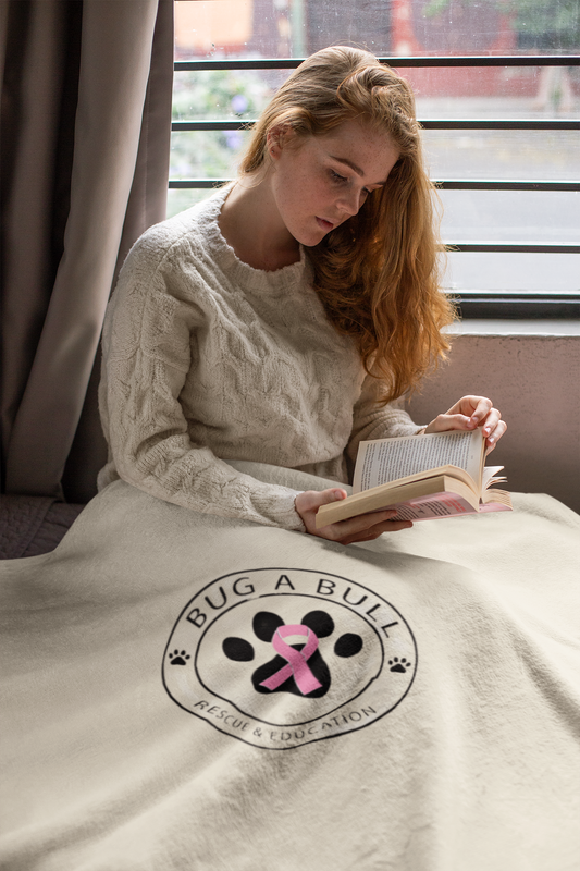 Bug A Bull Cancer Awareness Cozy Fleece Blanket - Ruff Life Rescue Wear