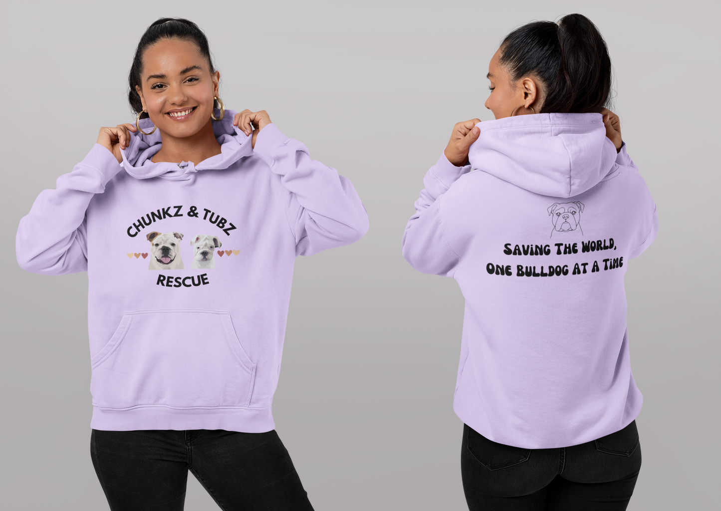 Chunkz & Tubz Rescue Hoodie | Bulldog Rescue Sweatshirt (Available in several colors) - Ruff Life Rescue Wear