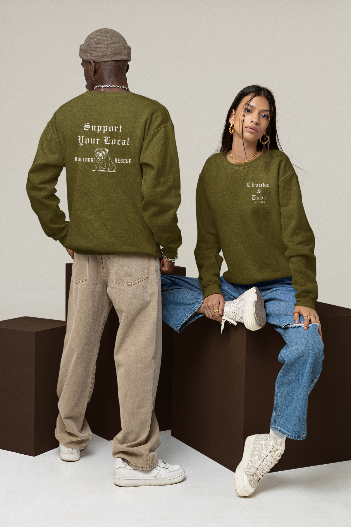 Chunkz & Tubz Rescue Bulldog Sweatshirt - Ruff Life Rescue Wear