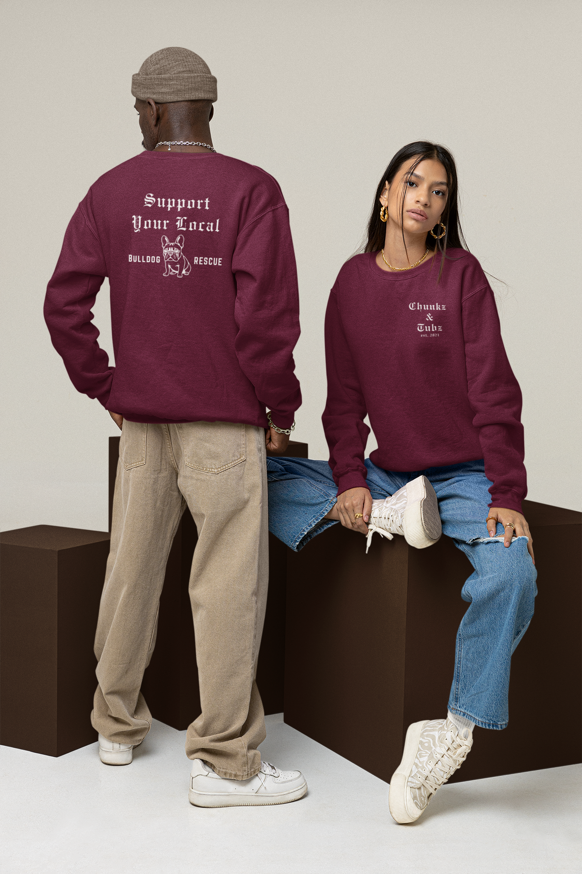 Chunkz & Tubz Rescue French Bulldog Sweatshirt - Ruff Life Rescue Wear
