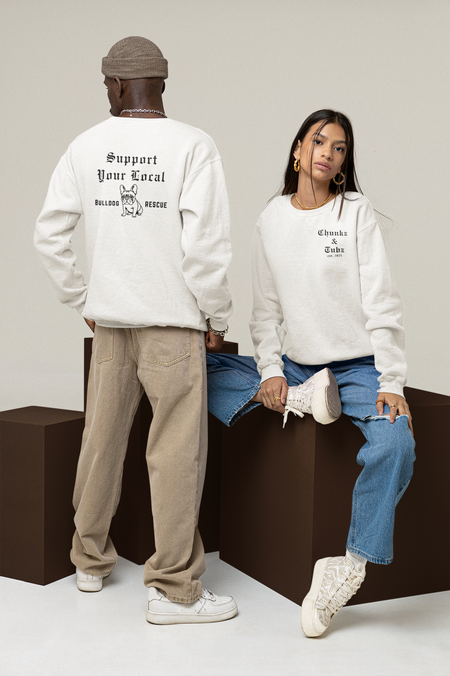 Chunkz & Tubz Rescue French Bulldog Sweatshirt - Ruff Life Rescue Wear