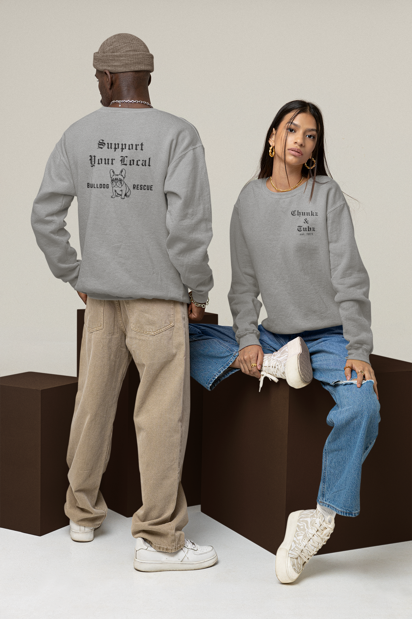 Chunkz & Tubz Rescue French Bulldog Sweatshirt - Ruff Life Rescue Wear