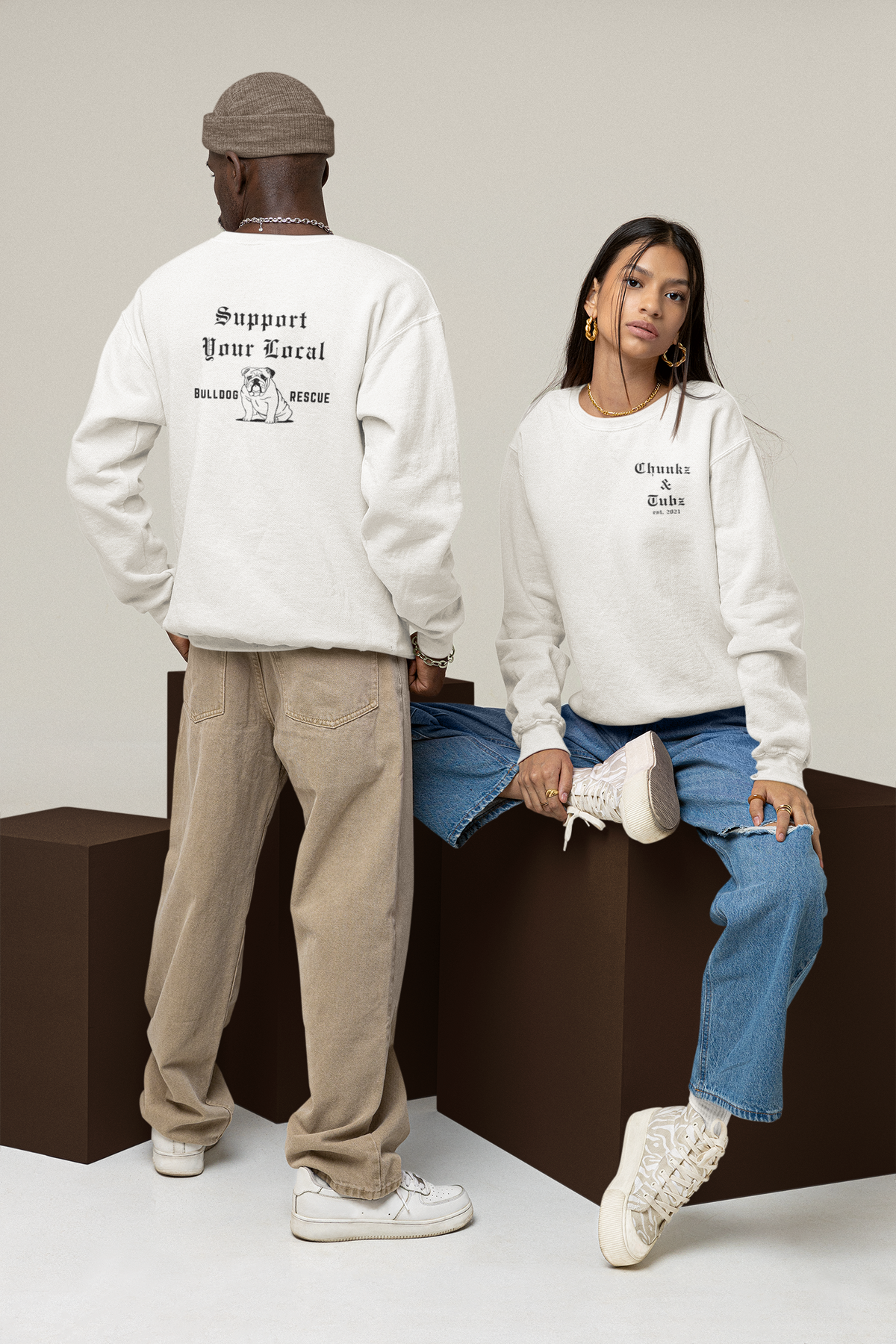 Chunkz & Tubz Rescue Bulldog Sweatshirt - Ruff Life Rescue Wear