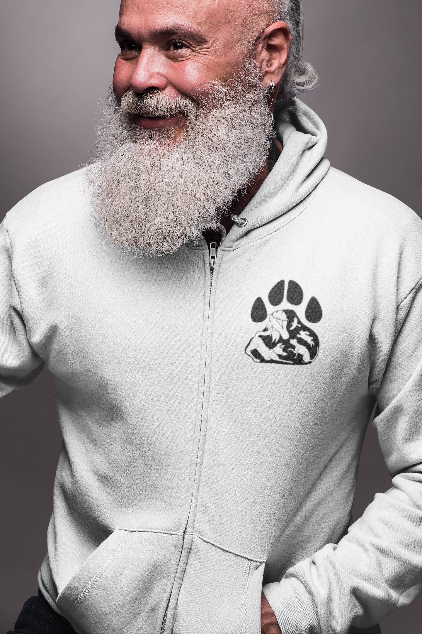 Paws  Zip-Up Hoodie (available in several colors) - Ruff Life Rescue Wear