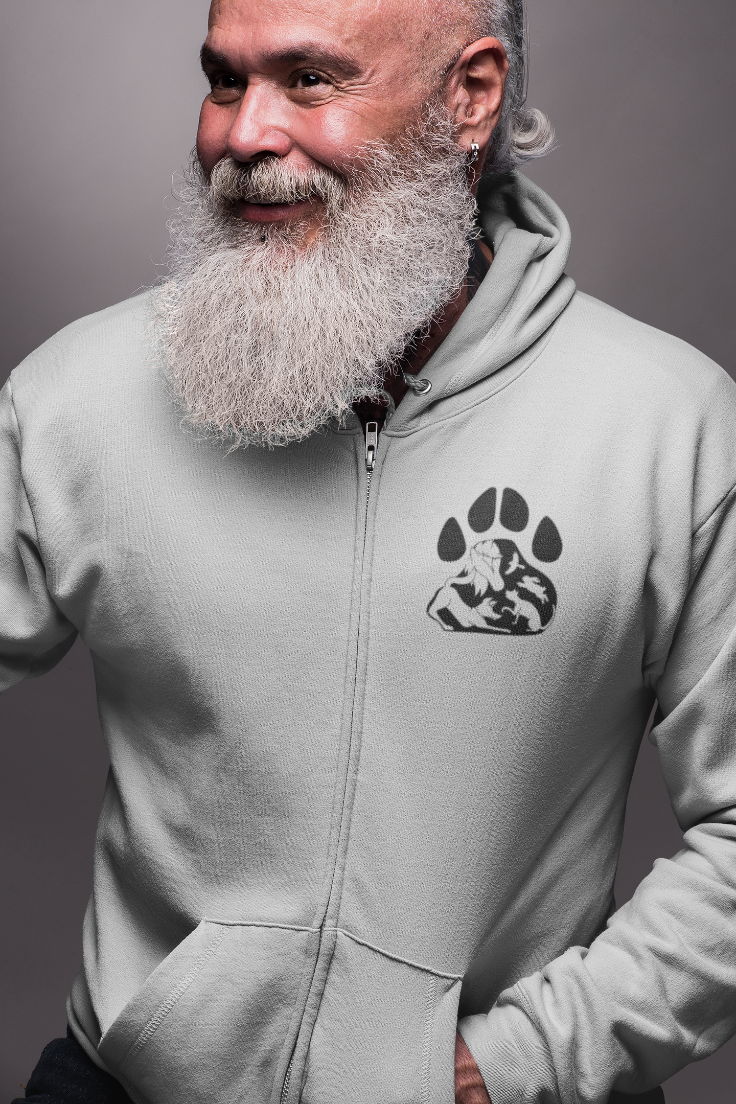 Paws  Zip-Up Hoodie (available in several colors)