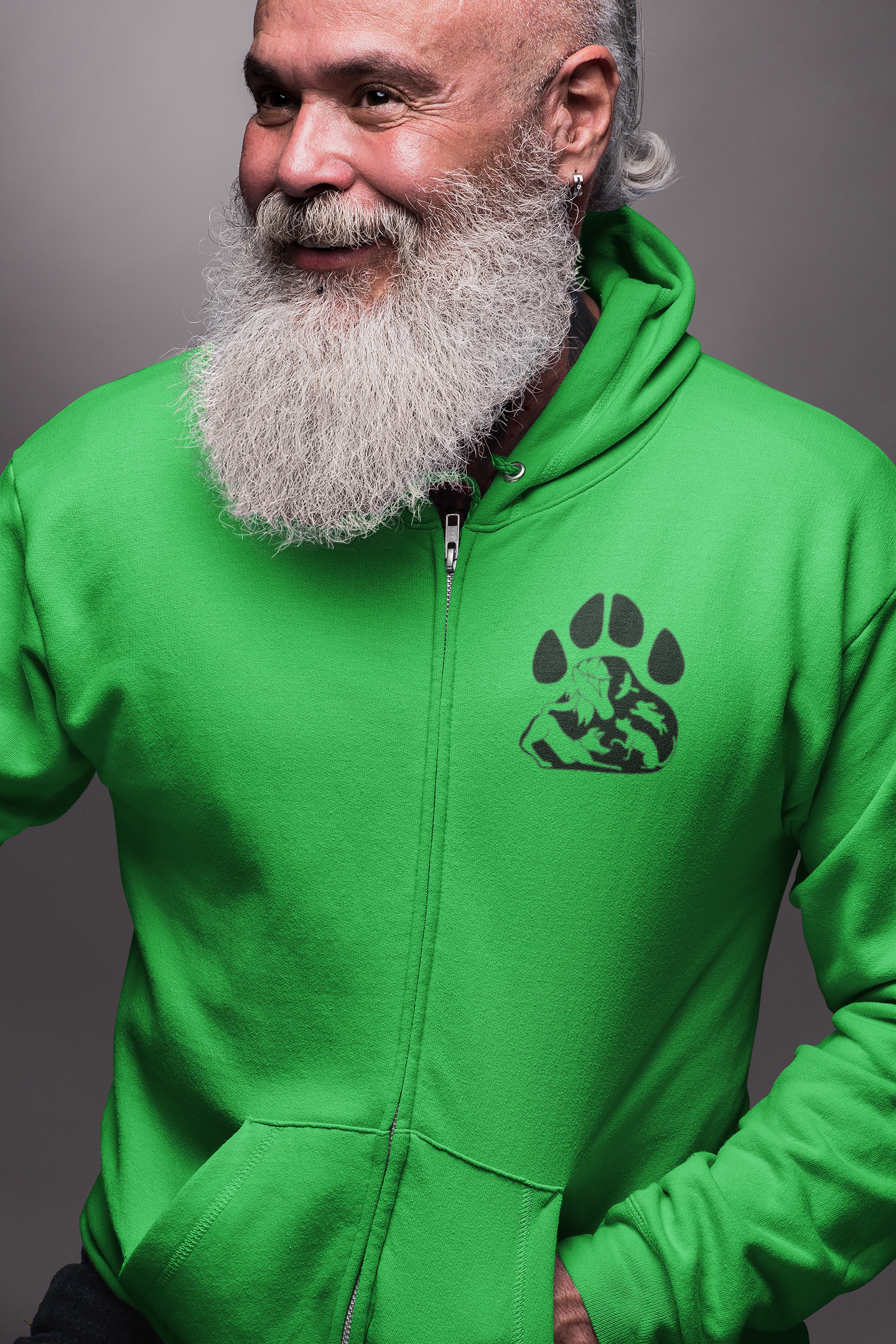 Paws  Zip-Up Hoodie (available in several colors) - Ruff Life Rescue Wear