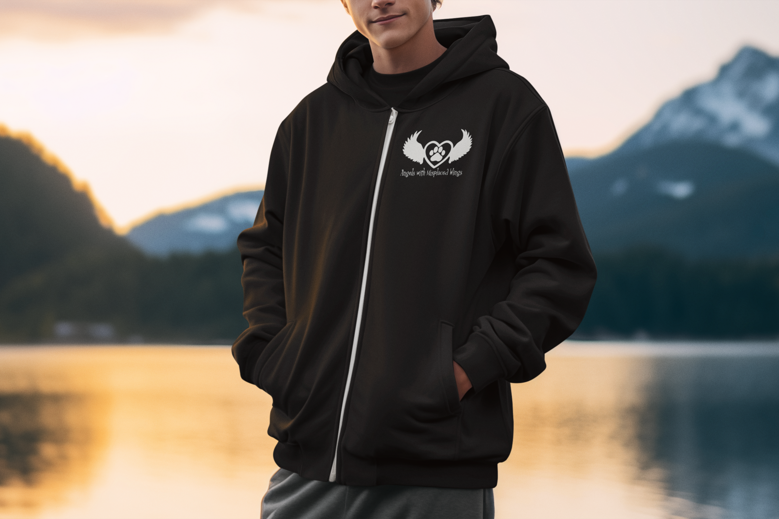 Wings Zip Up Fleece Hoodie (available in several colors)