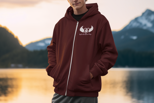 Wings Zip Up Fleece Hoodie (available in several colors) - Ruff Life Rescue Wear