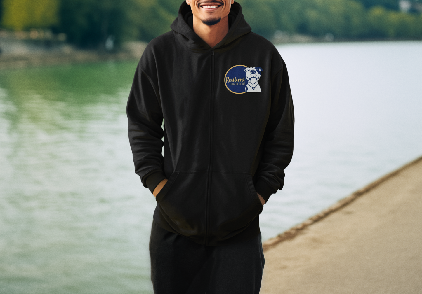 Resilient Dog Zip Up Hoodie (available in several colors) - Ruff Life Rescue Wear