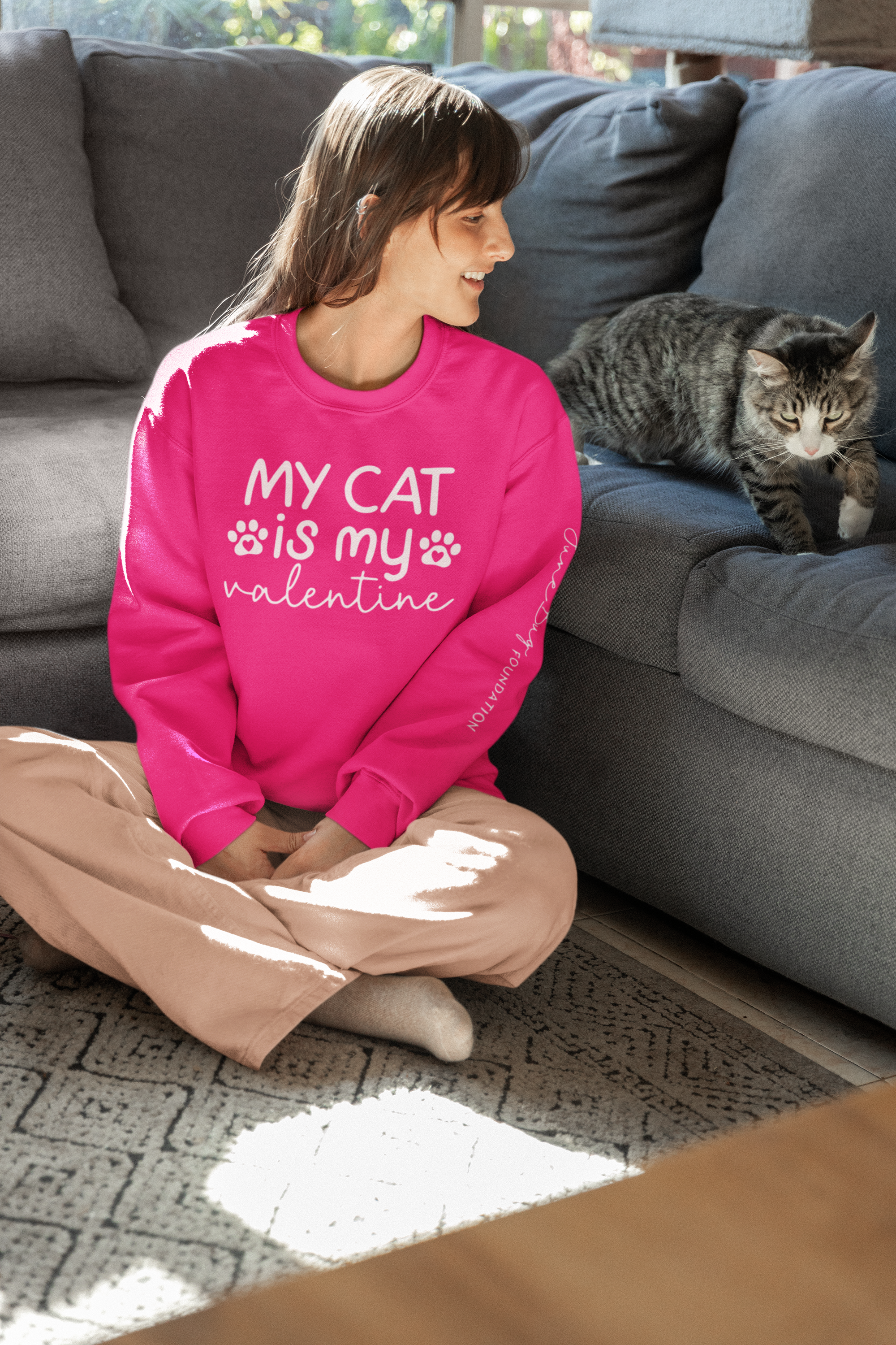 June Bug My Cat Valentines Sweatshirt