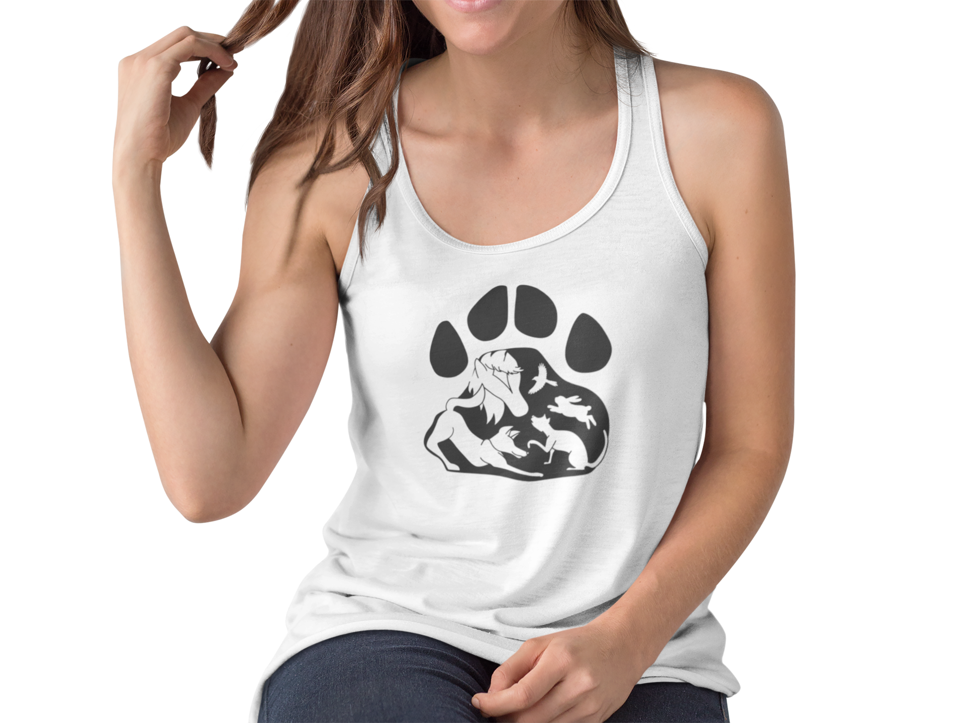 Paws Flowy Racerback Tank - Ruff Life Rescue Wear