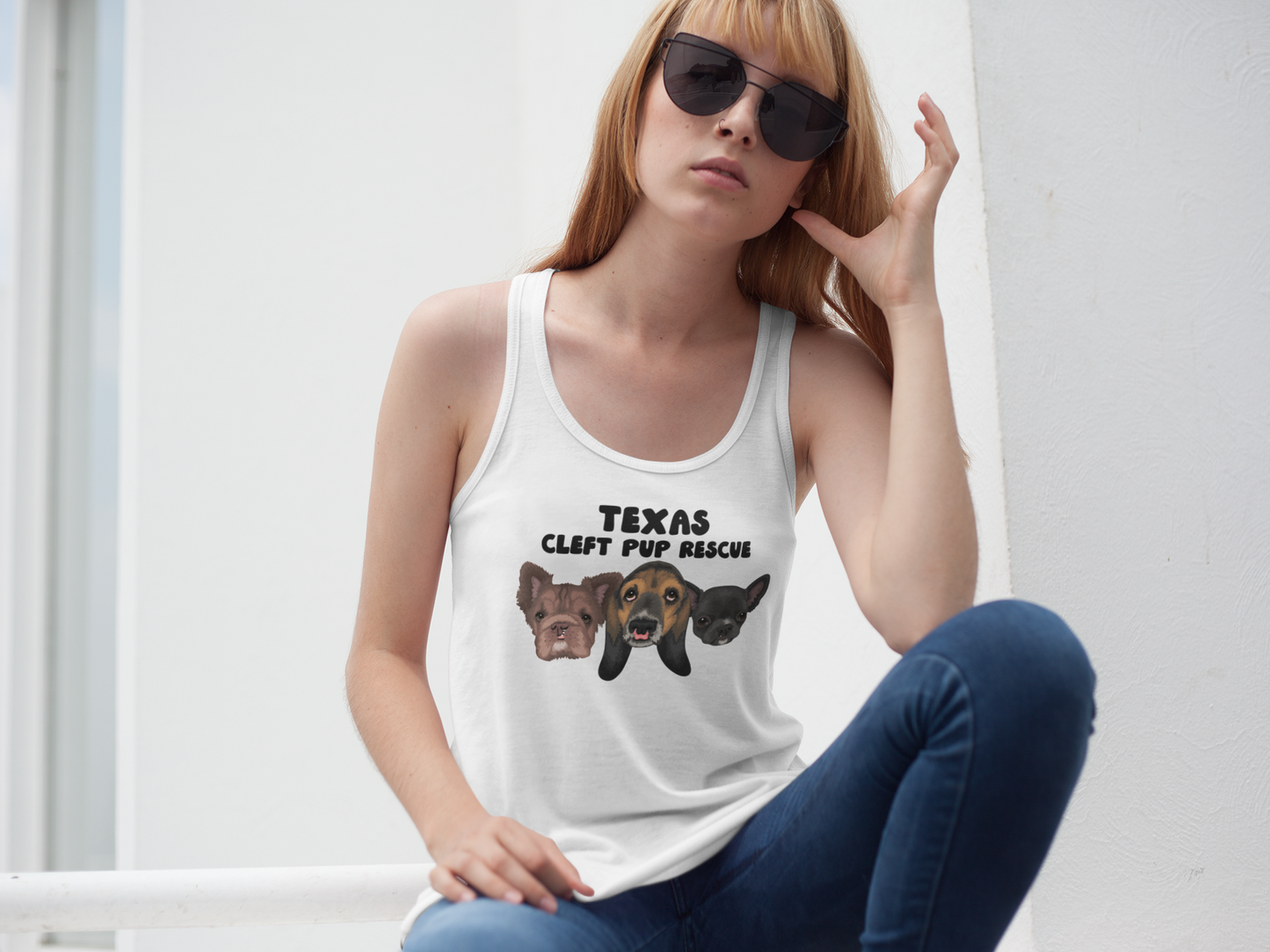 TX Cleft Women’s Flowy Racerback Tank (available in many colors) - Ruff Life Rescue Wear