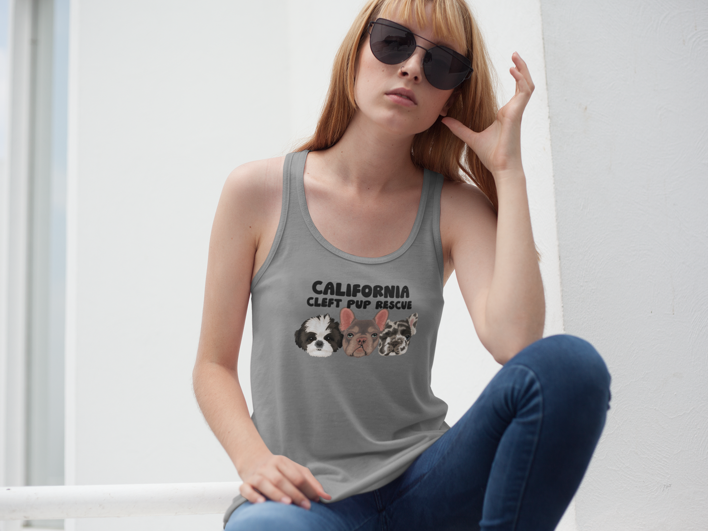 CA Cleft Women’s Flowy Racerback Tank (available in many colors) - Ruff Life Rescue Wear