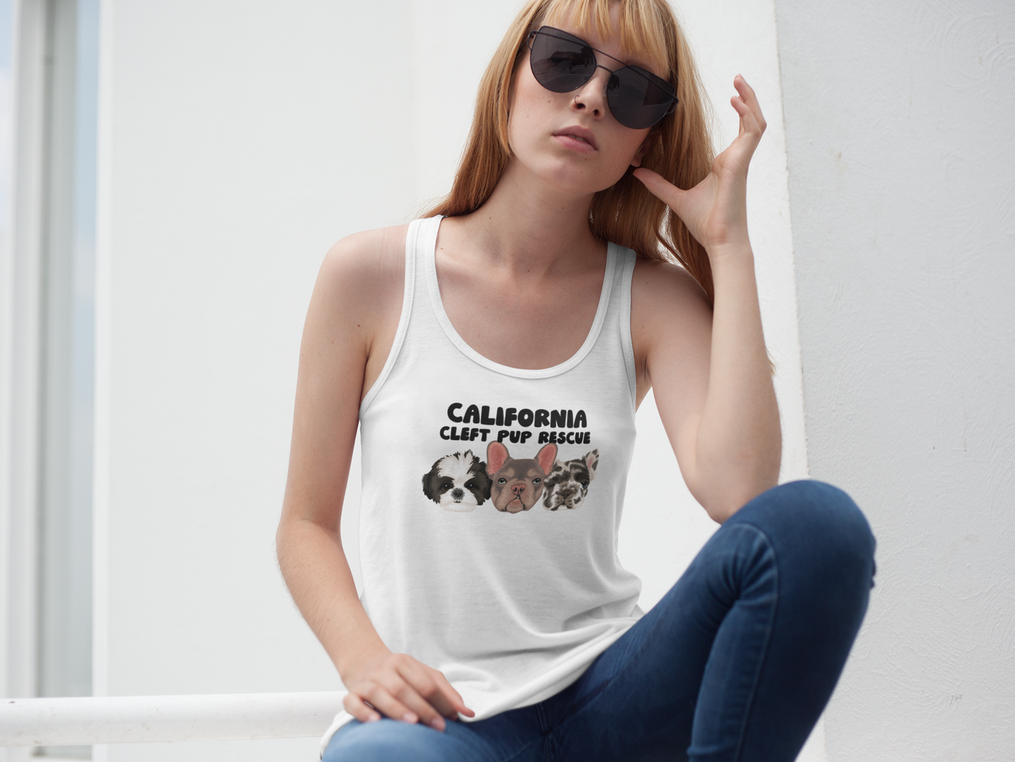 CA Cleft Women’s Flowy Racerback Tank (available in many colors) - Ruff Life Rescue Wear