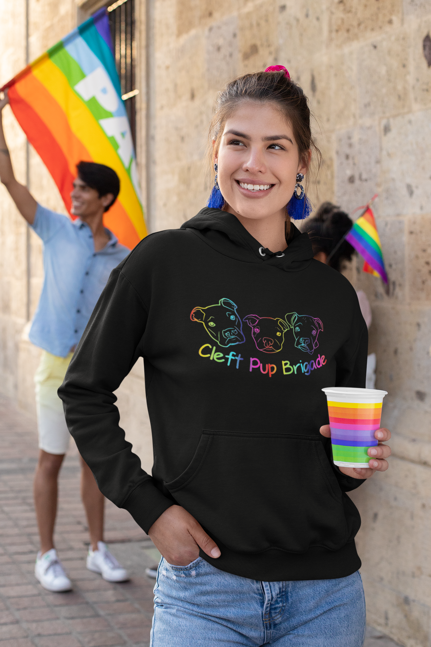 Cleft Pup Brigade Pride Sponge Fleece Pullover Hoodie - Ruff Life Rescue Wear