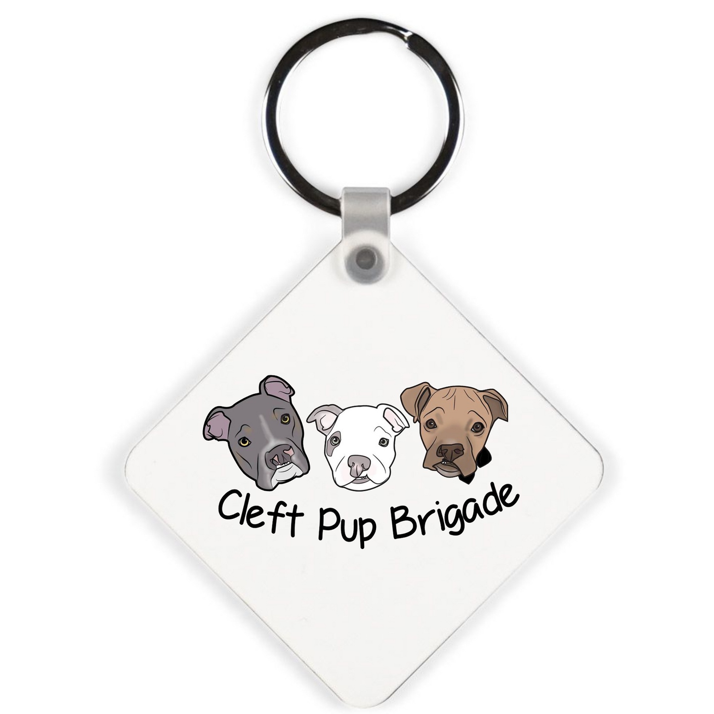 Cleft Pup Brigade Double-Sided Pendants Keychain (Available in several sizes) - Ruff Life Rescue Wear