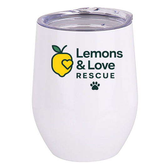 Insulated Wine Tumbler 12oz | Stainless Steel Travel Cup | Dog Lover Gift | Rescue Support - Ruff Life Rescue Wear