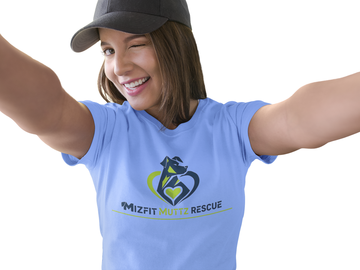 Peri Blue Mizfit Muttz Rescue logo T-shirt