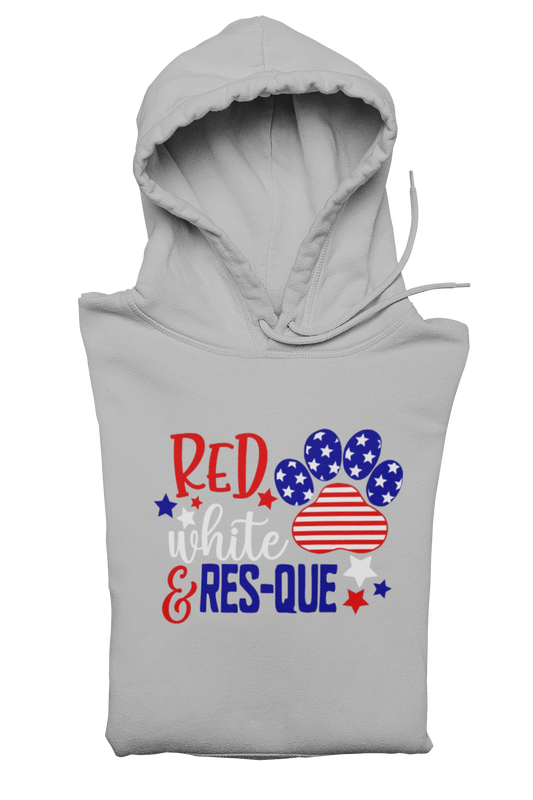 Red White & Res-Que Pullover Hoodie - Ruff Life Rescue Wear