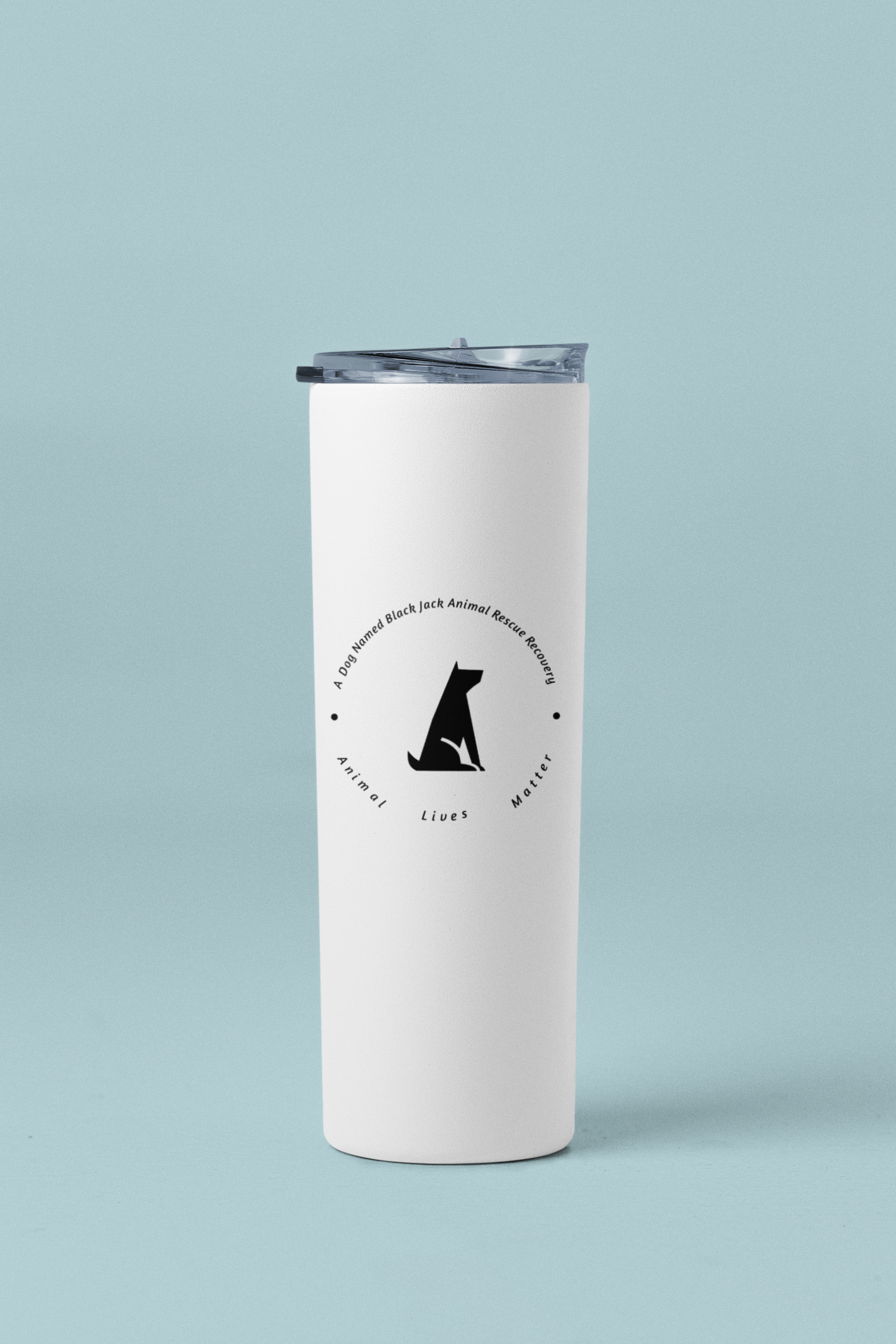 Black Jack Skinny Tumbler and Straw - Ruff Life Rescue Wear