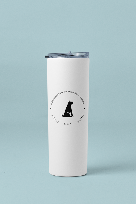 Black Jack Skinny Tumbler and Straw - Ruff Life Rescue Wear