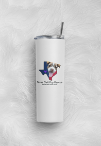 Texas Cleft Pup 20 oz Skinny Tumbler and Straw