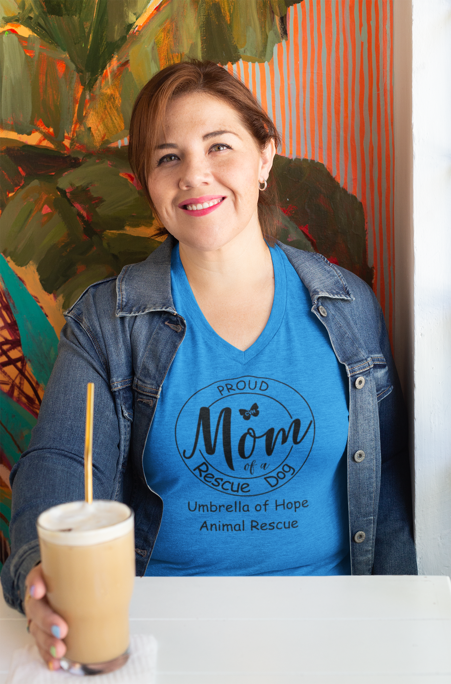 Dog Mom Triblend V-Neck Tee