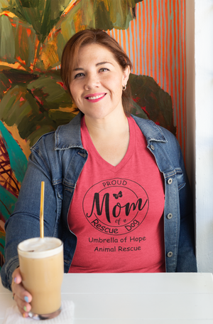 Dog Mom Triblend V-Neck Tee