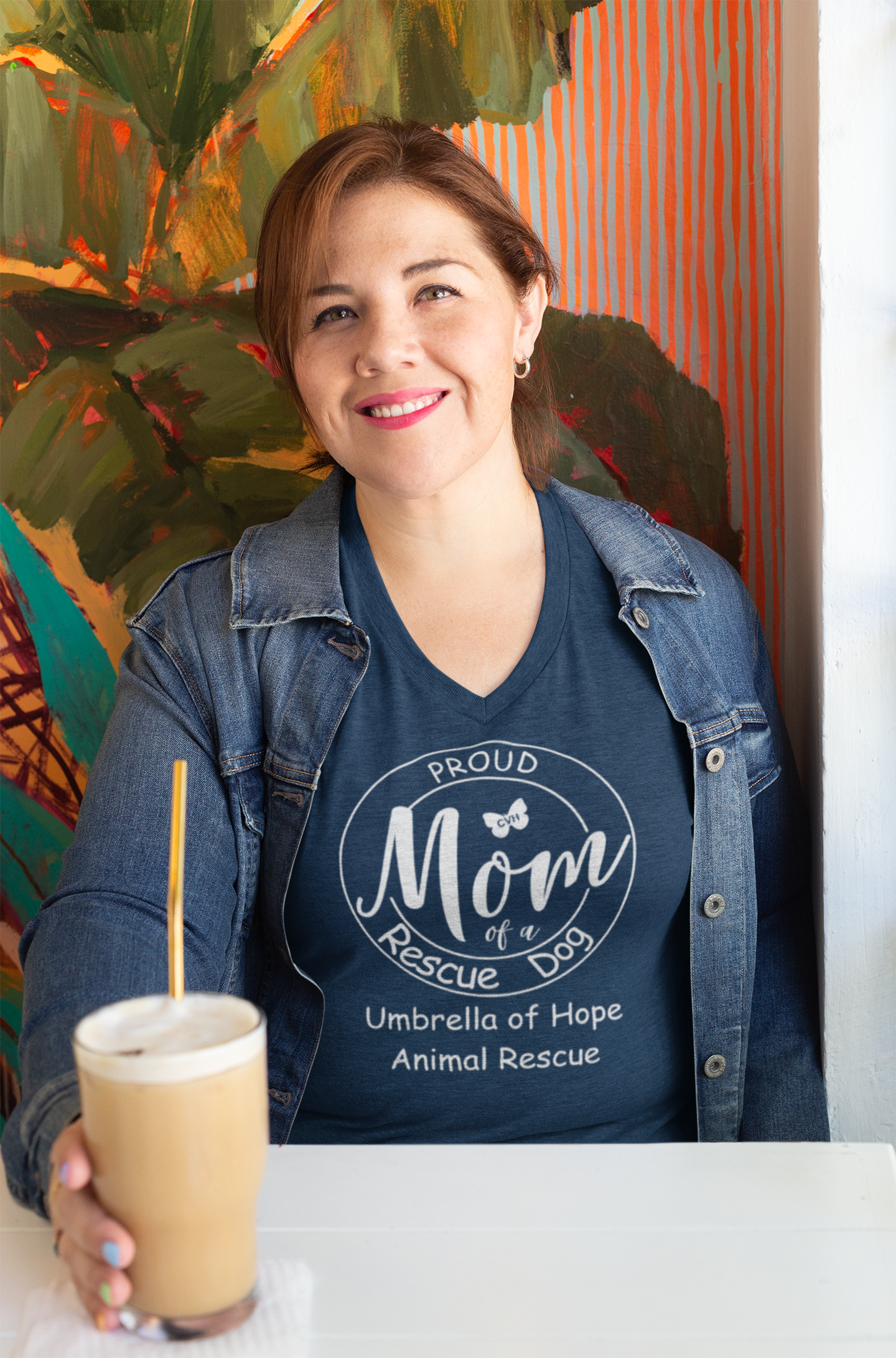 Dog Mom Triblend V-Neck Tee
