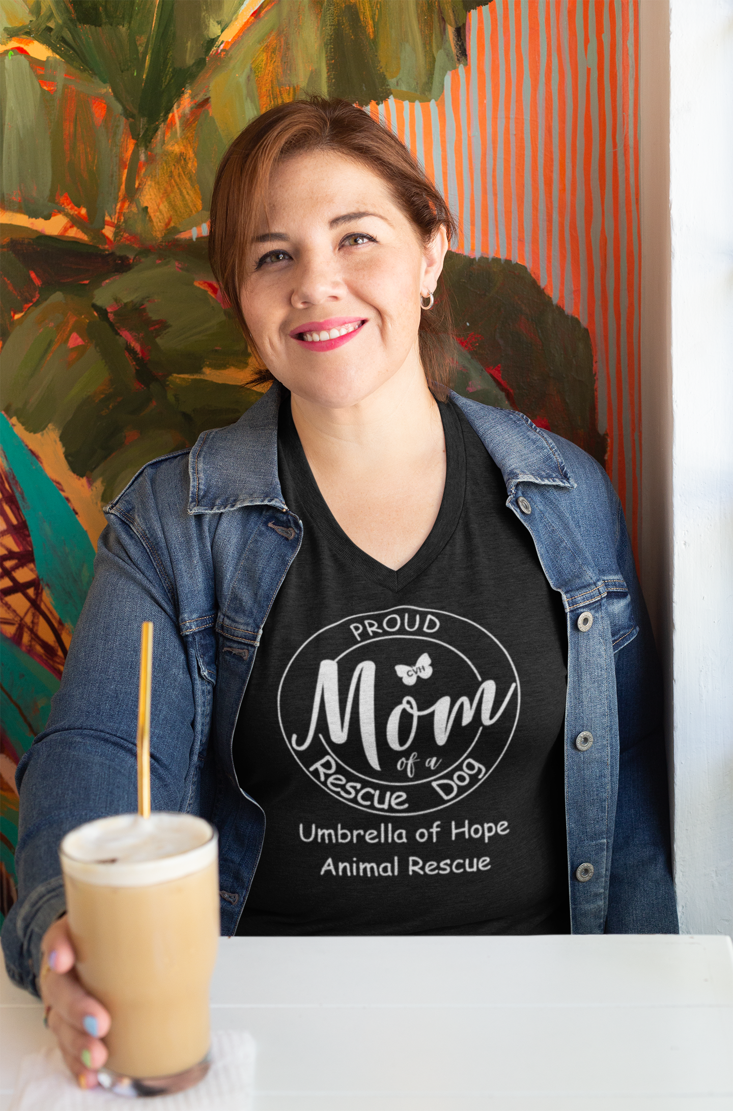 Dog Mom Triblend V-Neck Tee