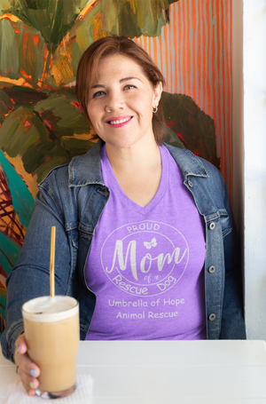 Dog Mom Triblend V-Neck Tee