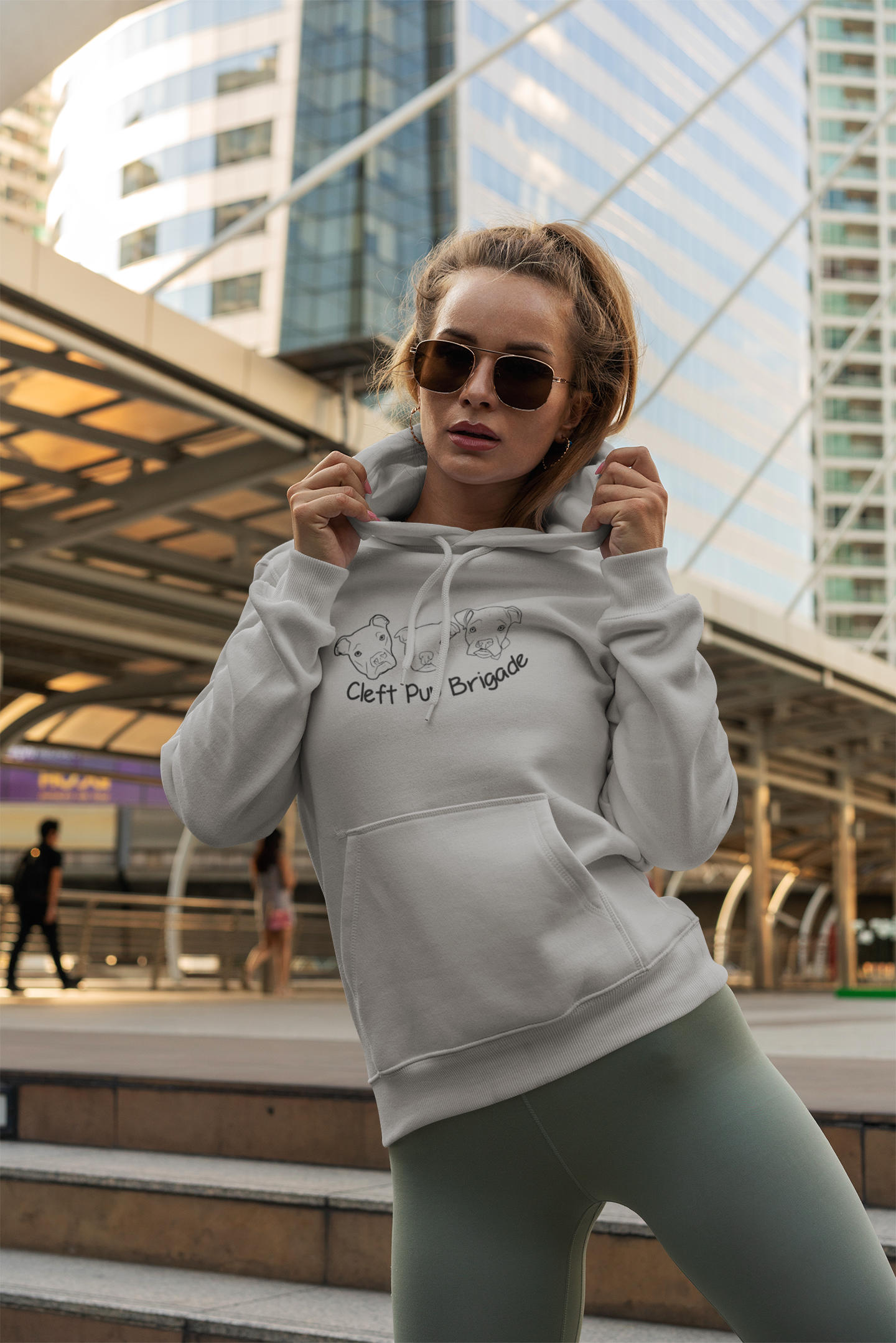 Cleft Pup Brigade Pullover Hoodie Black & White Logo (Available in several colors) - Ruff Life Rescue Wear