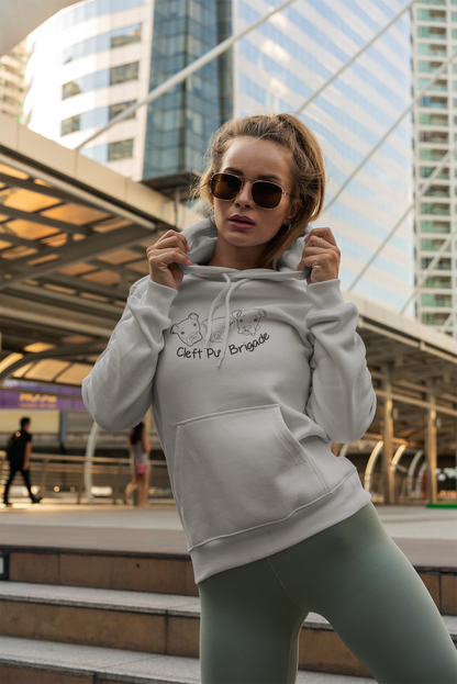 Cleft Pup Brigade Pullover Hoodie Black & White Logo (Available in several colors) - Ruff Life Rescue Wear
