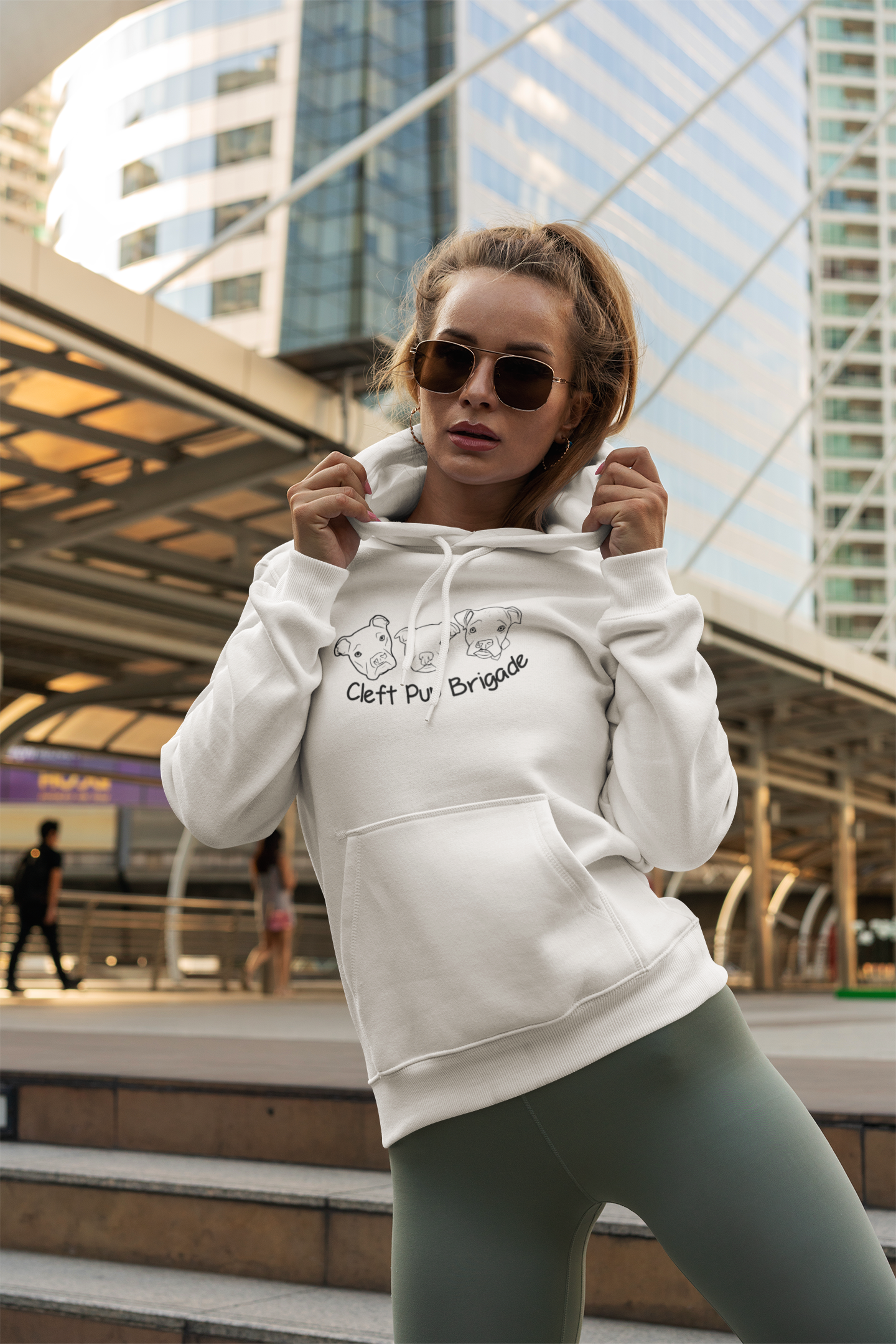 Cleft Pup Brigade Pullover Hoodie Black & White Logo (Available in several colors) - Ruff Life Rescue Wear