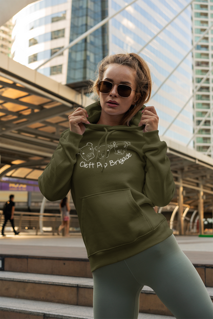 Cleft Pup Brigade Pullover Hoodie Black & White Logo (Available in several colors) - Ruff Life Rescue Wear