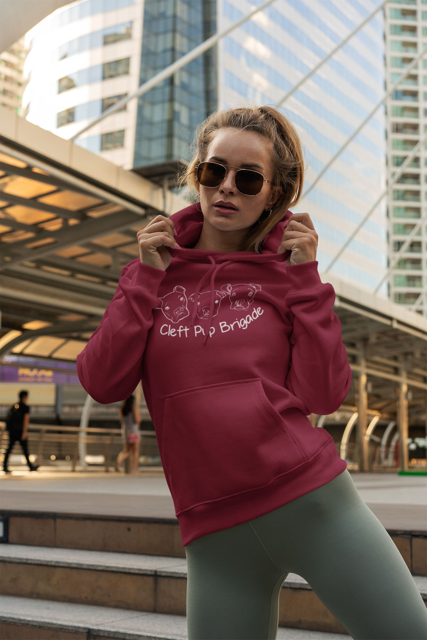 Cleft Pup Brigade Pullover Hoodie Black & White Logo (Available in several colors) - Ruff Life Rescue Wear