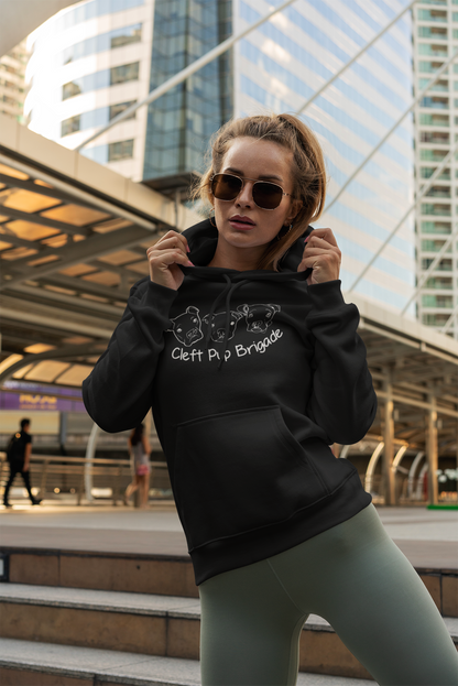 Cleft Pup Brigade Pullover Hoodie Black & White Logo (Available in several colors) - Ruff Life Rescue Wear