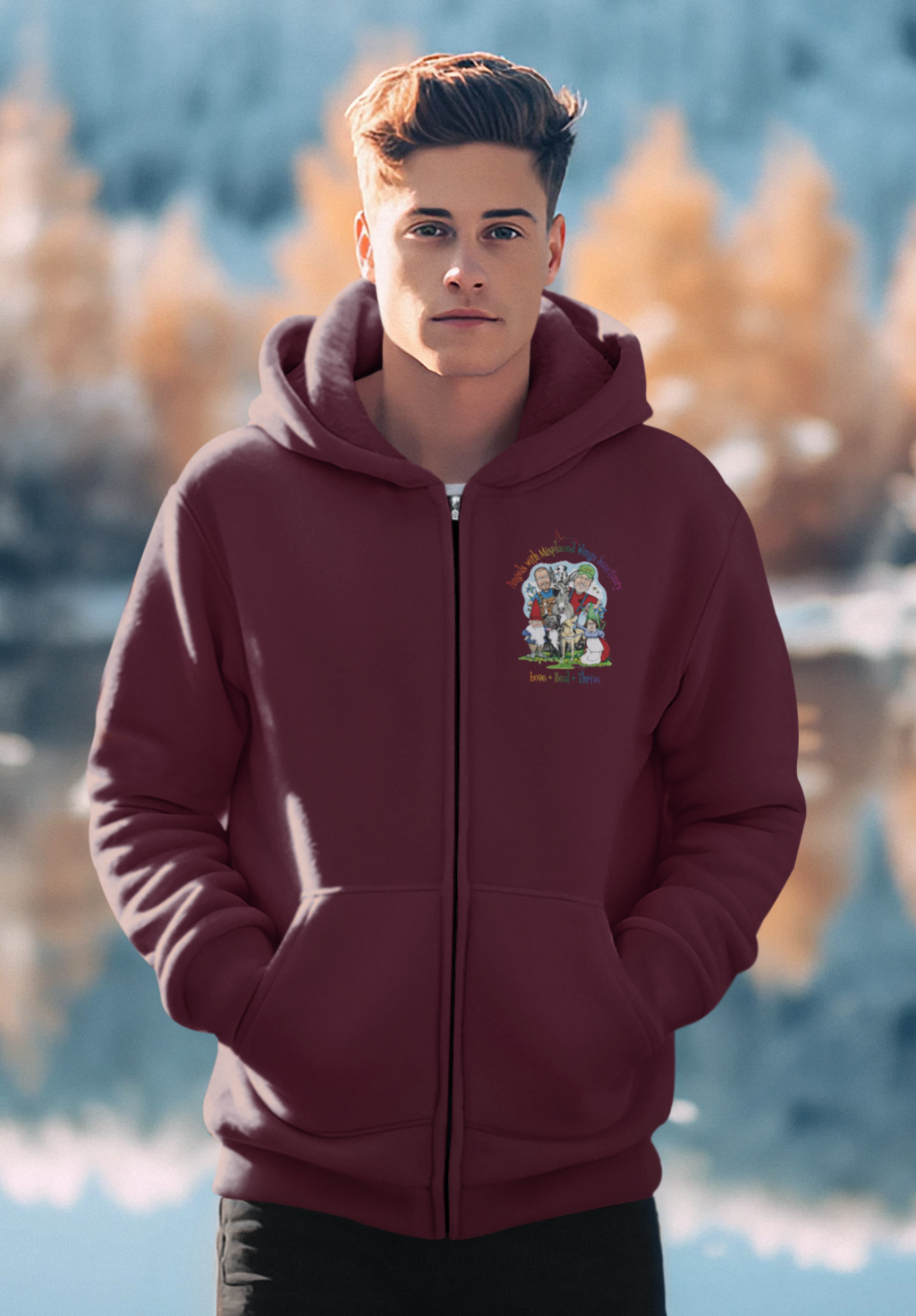 Angels With Misplaced Wings Zip Up Fleece Hoodie (available in several colors)