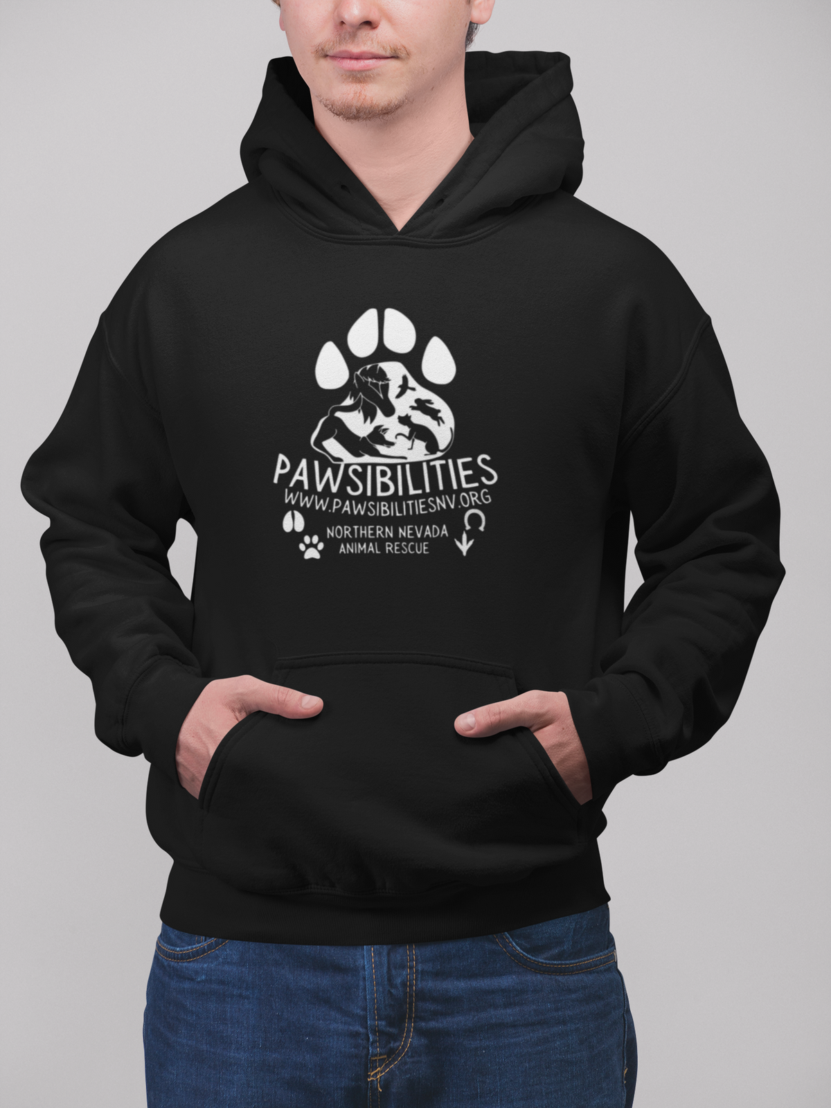 New Paws Logo Pullover Hoodie (Available in several colors) - Ruff Life Rescue Wear