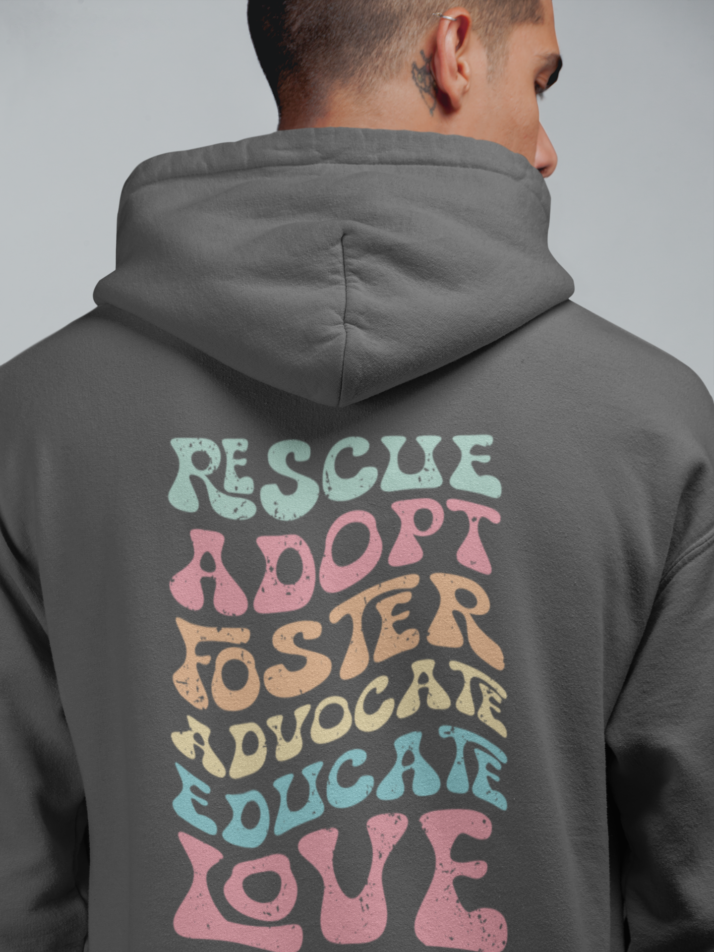 Adopt Zip Up Hoodie (available in several colors) - Ruff Life Rescue Wear