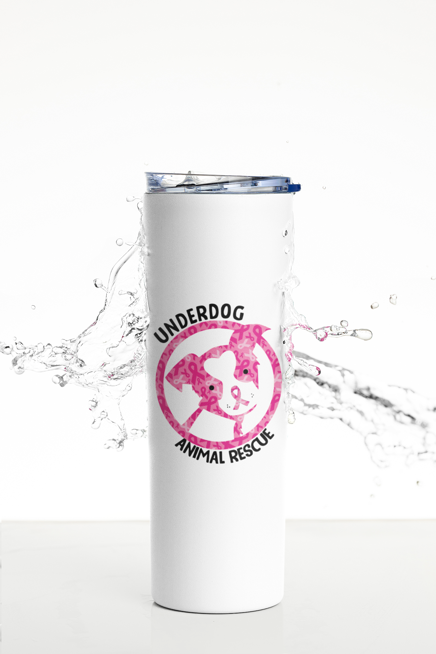 Underdog Cancer Awareness 20 oz Skinny Tumbler and Straw - Ruff Life Rescue Wear
