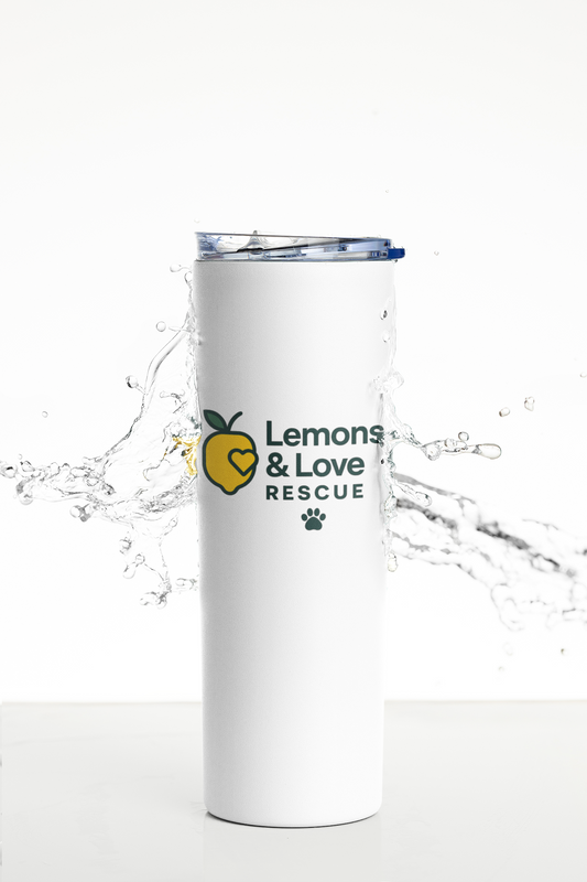 20oz Skinny Tumbler | Insulated Stainless Steel Travel Cup | Dog Lover Gift | Rescue Support - Ruff Life Rescue Wear